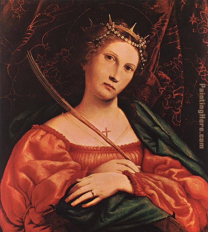St Catherine of Alexandria painting - Lorenzo Lotto St Catherine of Alexandria art painting